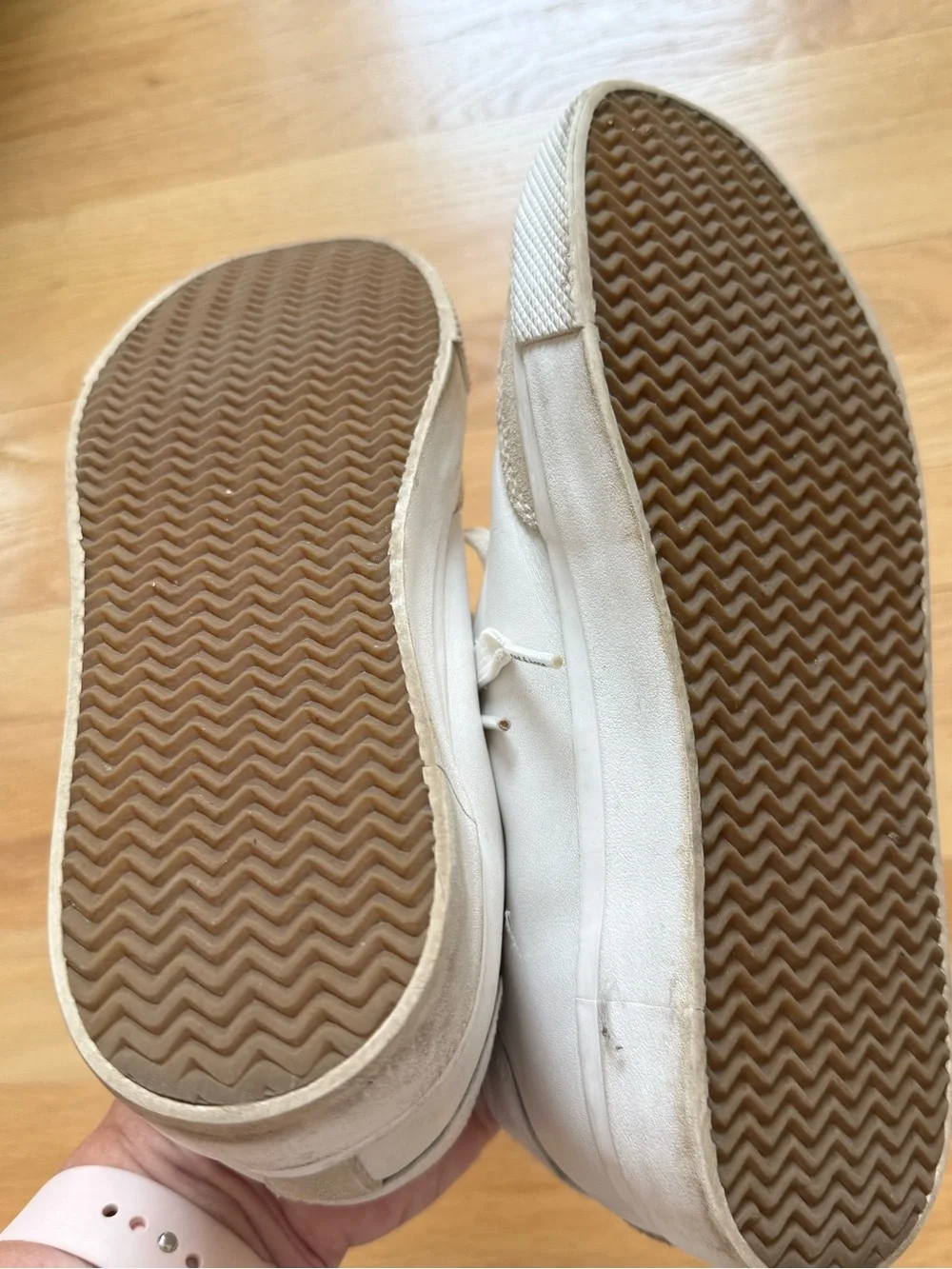 Rag & Bone Women’s White Leather Sneakers With Suede Trim, Size 8.5